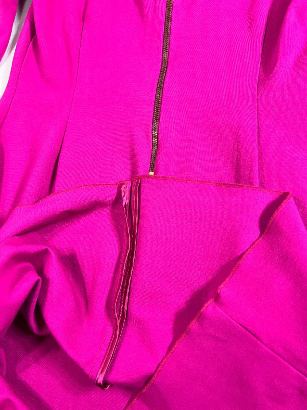 Banana Republic Fuchsia Sheath Work Party Dress Size 12 Back Zip Long Sleeve - Picture 7 of 12